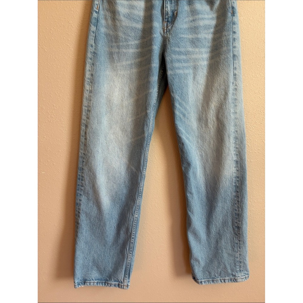 ZARA Size 4 Light Wash Wide Leg Tapered High Waisted Jeans Baggy Slouchy‎ - Picture 6 of 10